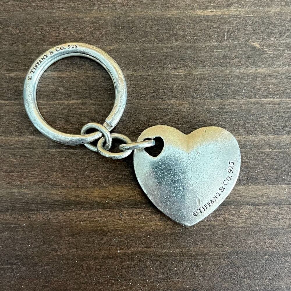 Tiffany & Co Sterling Silver 925 Heart Pendant Keychain Bag Charm